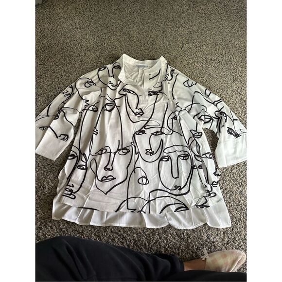 Beautiful abstract, oversize tunic, blouse, half sleeve. New w tags  xl - Picture 10 of 13